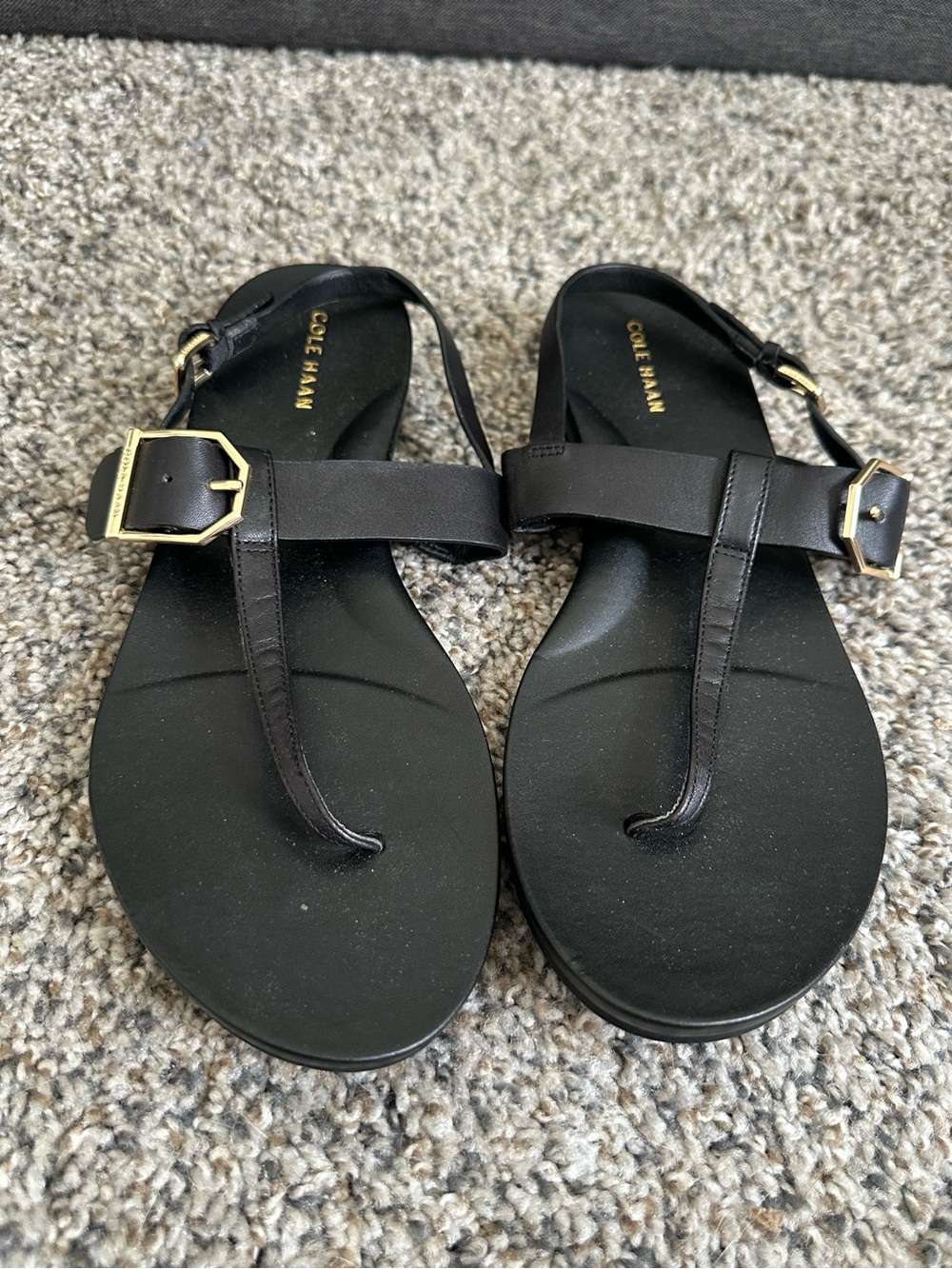 Cole Haan Francine Demi Wedge Sling Back Leather Sandals